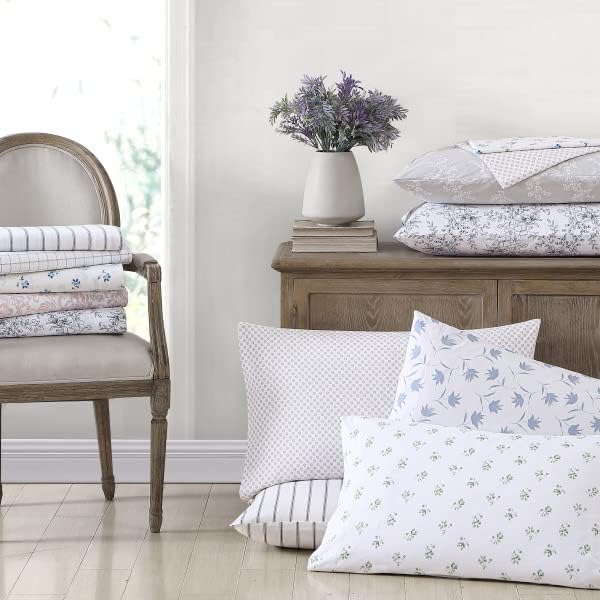 StoneCottage Stone Cottage - Queen Size Sheet Set, Crisp Percale Cotton Bedding with Matching Pillowcases, Fully Elastic Fitted Sheet, Deep…