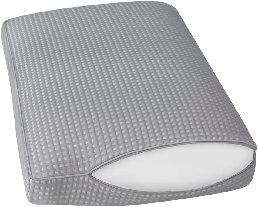 STONECREST Cooling Gusseted Pillow Protector for Memory Foam Pillow- 1 PC, Zipper Premium Gusset Pillow Encasement Covers(Grey, King)