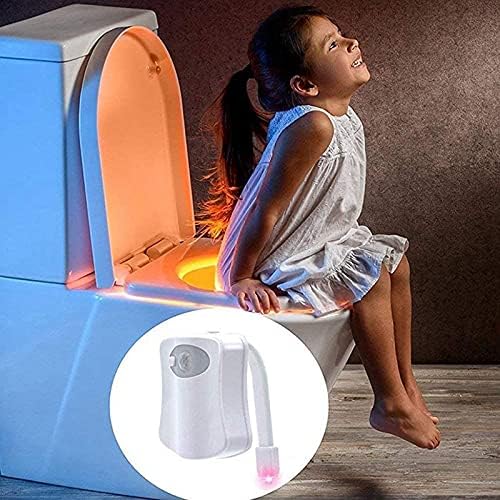 2-Pack Toilet Night Light, Motion-Activated LED Lamp with UV Light, 16-Color Changing, Tap-Activated, Smart Night Light for Bathroom Toilet