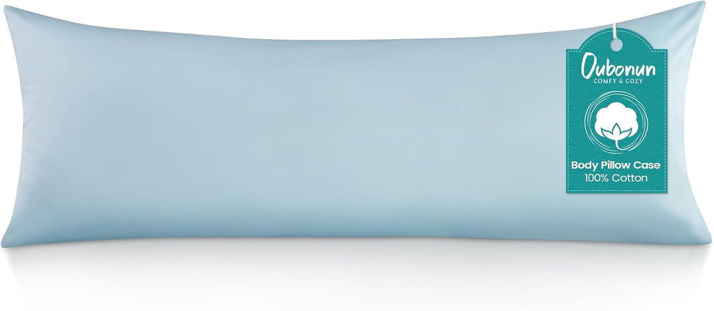 Oubonun 100% Cotton Body Pillowcase - 800 Thread Count/21x54, Moisture Absorbent and Breathable, Hotel Body Pillow Cover for All Seasons, L…