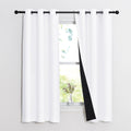 Nicetown Pure White 100% Blackout Lined Curtains, 2 Thick Layers Narrow Wide Window Treatment Panels Thermal Insulated Drapes for Kitchen S…