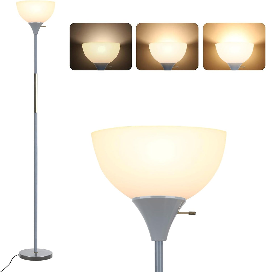LALISU Floor Lamp, LED Standing Lamp 3 Way Dimmable Brightness Floor Lamp Rotary Switch Floor Lamps Modern Industrial Lamp with Shade…