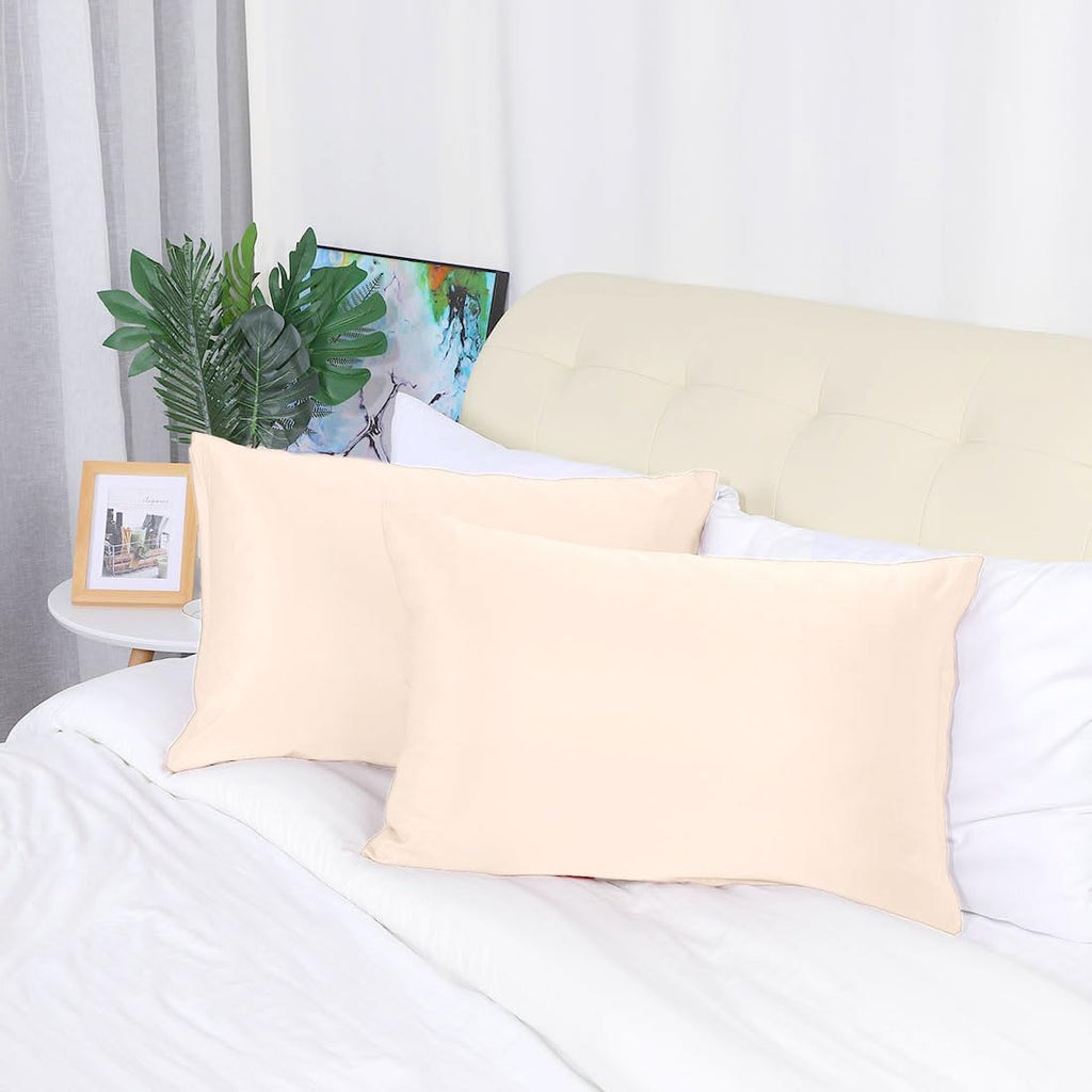uxcell King Satin Pillowcase with Zipper, Super Soft and Luxury, Silky Pillow Cases Covers Set of 2, 21"x37", Caramel