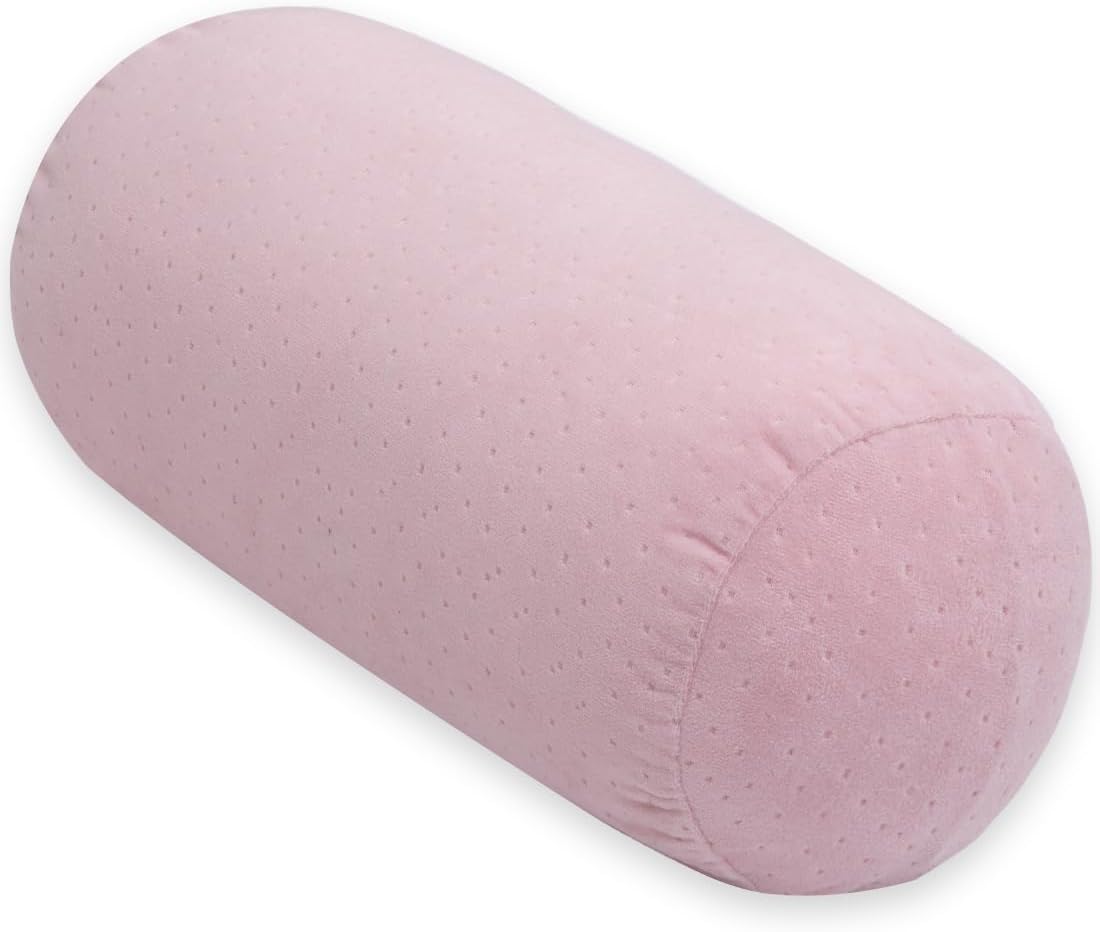 1Middleone 1 MIDDLE ONE Round Cylinder Bolster Pillow with Removable Velour Cover, Tube Roll Cervical Pillow for Head, Neck, Back and Legs…