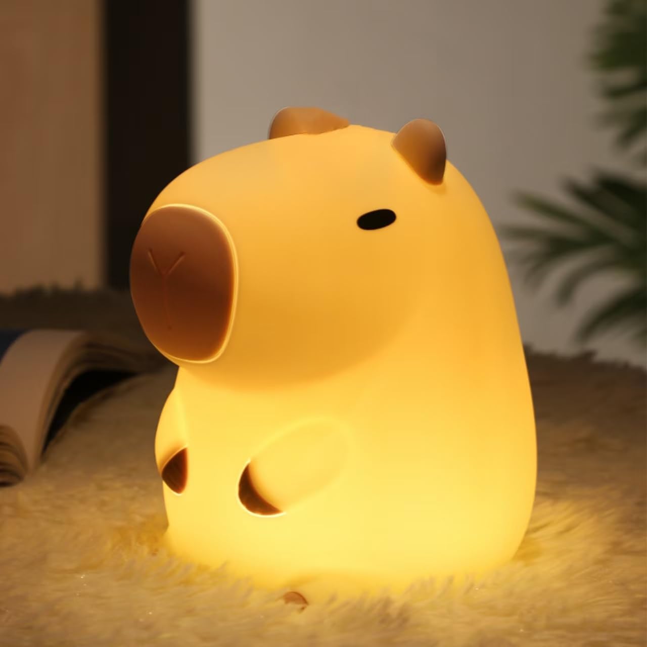Atsuinightlight ATSUI Cute Capybara Night Light, LED Squishy Novelty Animal Lamp, Food Grade Silicone, 2 Level Dimmable, Breastfeeding Nurs…
