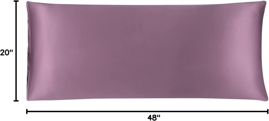 uxcell Body Pillow Cover, 20x48 Inch Mauve Silky Satin Body Pillowcases for Hair and Skin, Soft Cooling Smooth Pillow Case with Envelope…