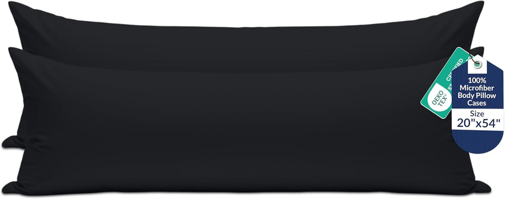 Royalelinens ROYALE LINENS Body Pillow Cover - Double Brushed 1800 Microfiber - 20"x54" with Hidden Zipper Closure - Wrinkle & Fade Resista…