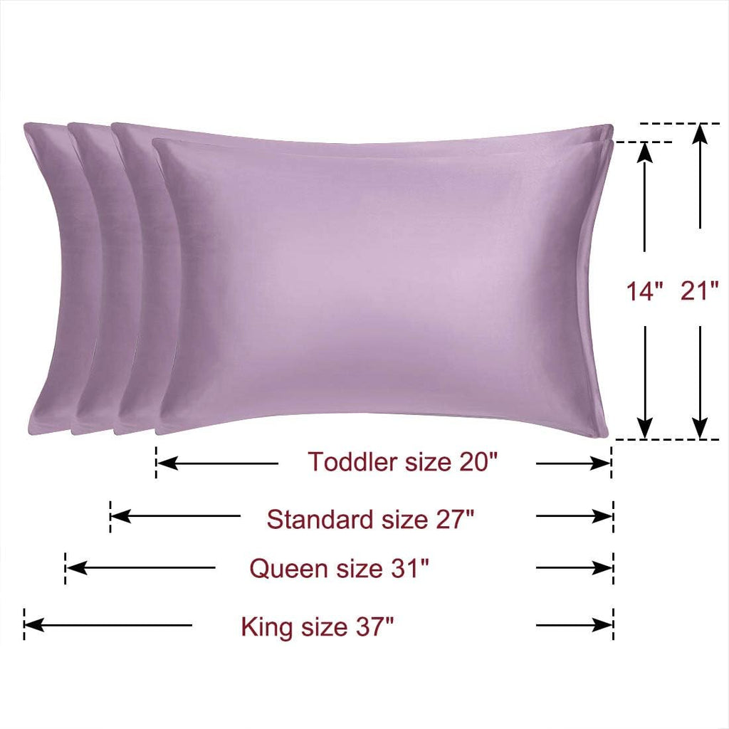 uxcell Standard Satin Pillowcase with Zipper, Super Soft and Luxury, Silky Pillow Cases Covers Set of 2, 21"x27", Mauve