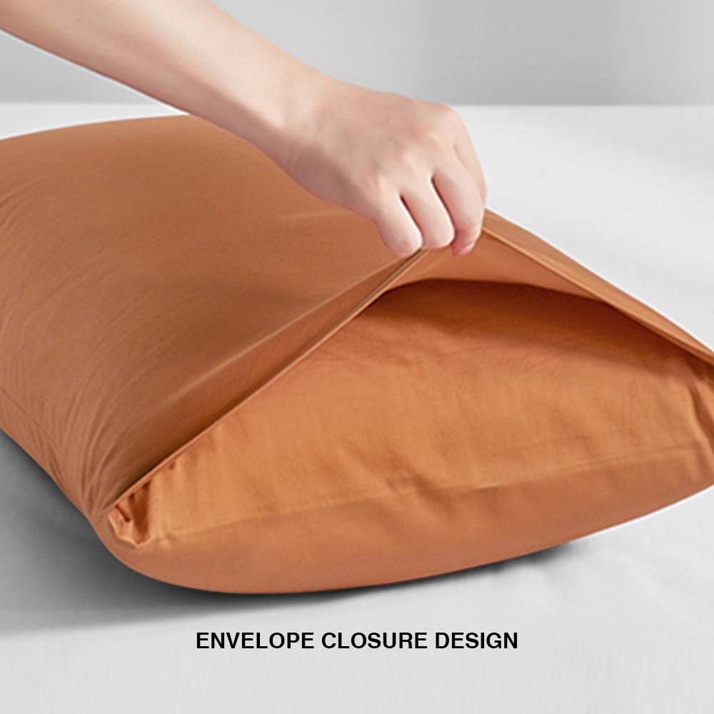 FLXXIE Pillow Cases Standard Size, Soft Microfiber Pillow Covers with Envelope Closure, Wrinkle, Stain Resistant Pillowcases, 2 Piece…