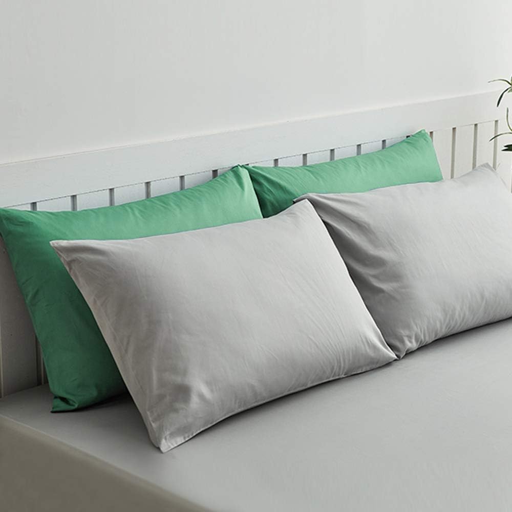 Ntbay King Pillowcase Set - 2 Pack Brushed Microfiber 20x36 Pillowcases - Soft, Wrinkle-Free, Fade-Resistant, Stain-Resistant, Sea Green Pi…