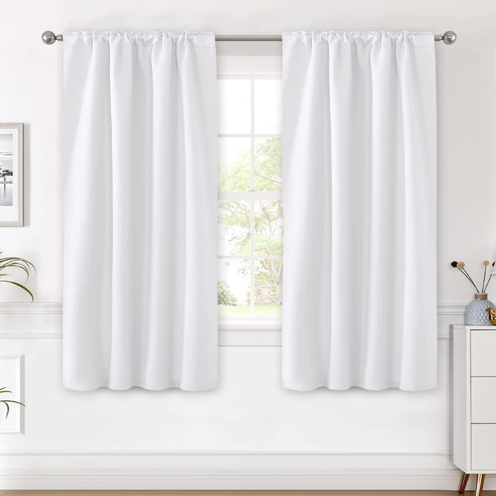 H.VERSAILTEX White Curtains Thermal Insulated Window Treatment Panels Room Darkening Privacy Assured Drapes for Living Room Bac…