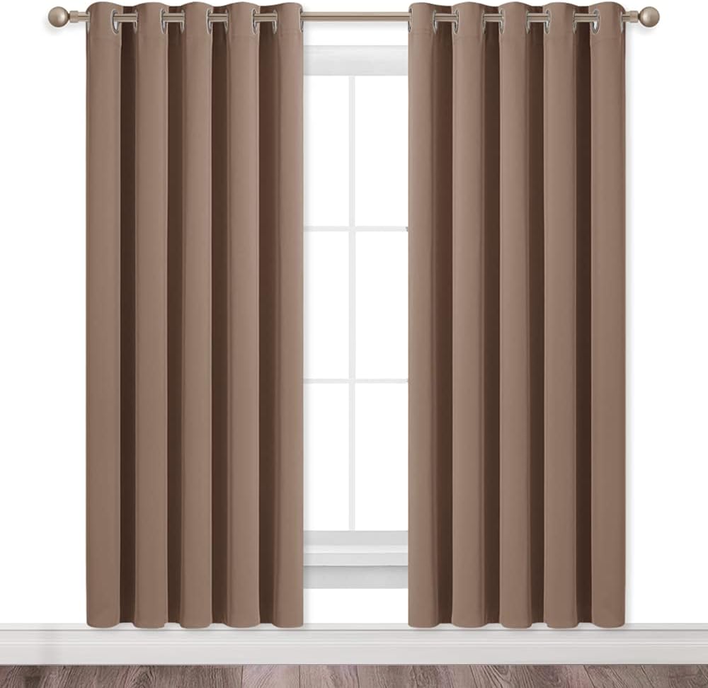 NICETOWN Window Draperies Blackout Curtain Panels, Window Treatment Thermal Insulated Solid Grommet Blackout Drapes for Bedroom (One…