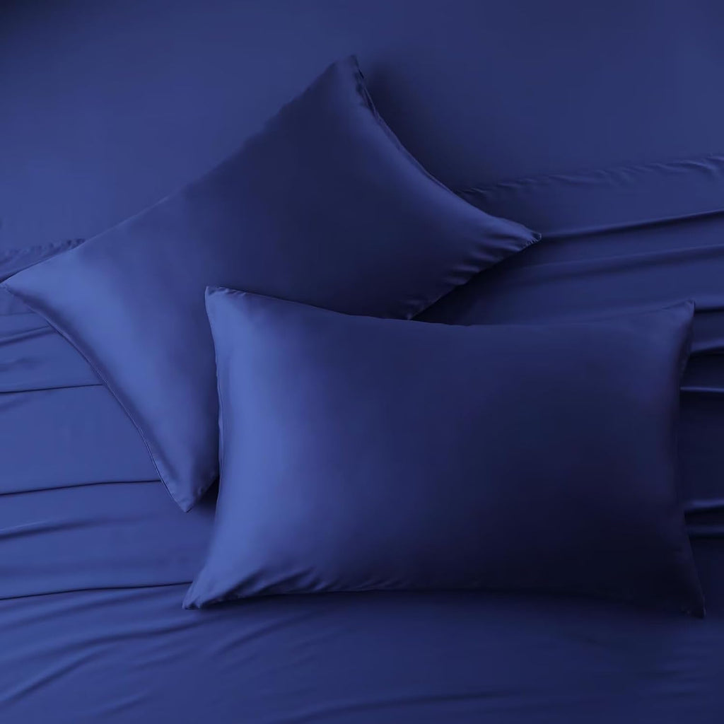 ShunjieHome 4 Pack Cooling Pillow Cases, Viscose Derived from Bamboo Pillow Protectors King Size Set of 4, 400 Thread Count Soft Silky Breat…