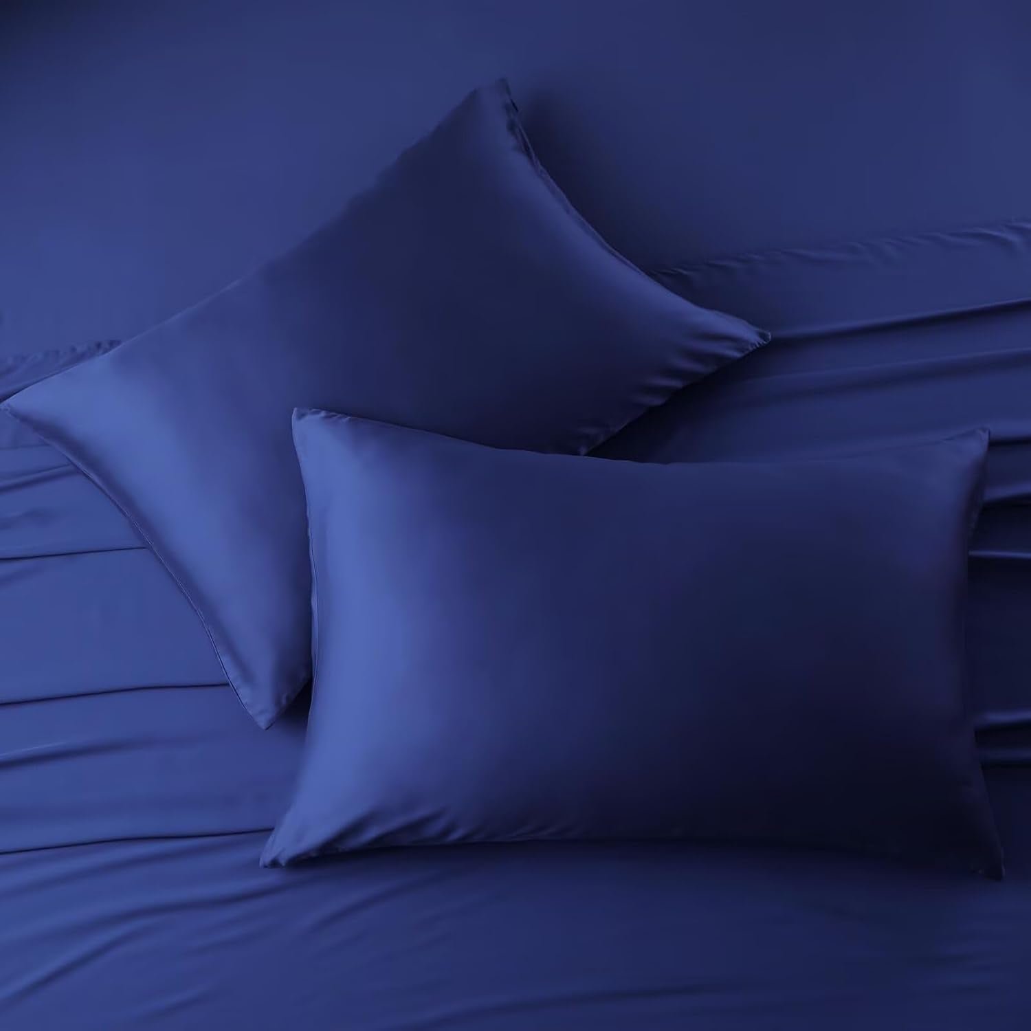 ShunjieHome 4 Pack Cooling Pillow Cases, Viscose Derived from Bamboo Pillow Protectors King Size Set of 4, 400 Thread Count Soft Silky Breat…