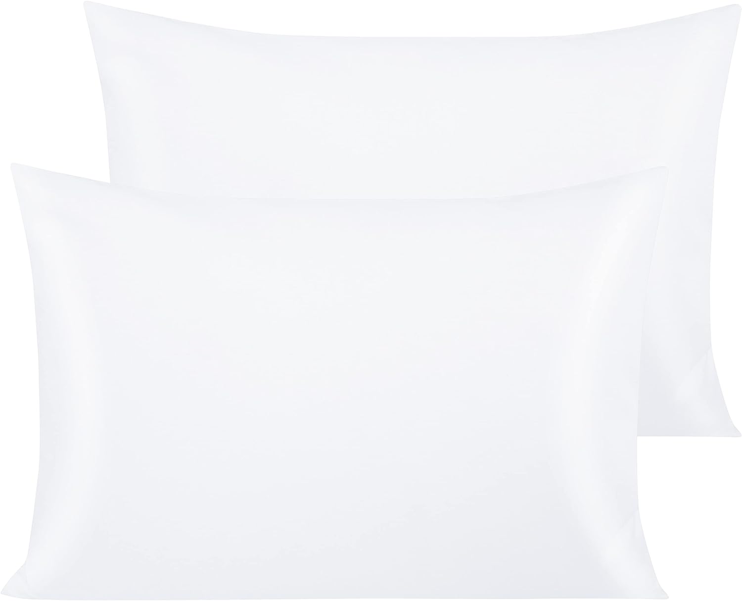 NTBAY Egyptian Cotton Queen Pillowcases - Set of 2, 500 Thread Count Cotton Pillowcases - Soft and Breathable Envelope Closure Pillow…