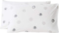 Susybao 100% Cotton Pillowcases King Size Set of 2 White Polka Dots Bed Pillow Covers Envelope Closure End Pillow Encasement Quality Soft B…