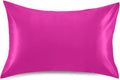 Electric Pink Color Pillow Covers Silk Pillowcase for Hair and Skin Soft and Smooth Cooling Satin Pillowcase King Size Pillow Case for…