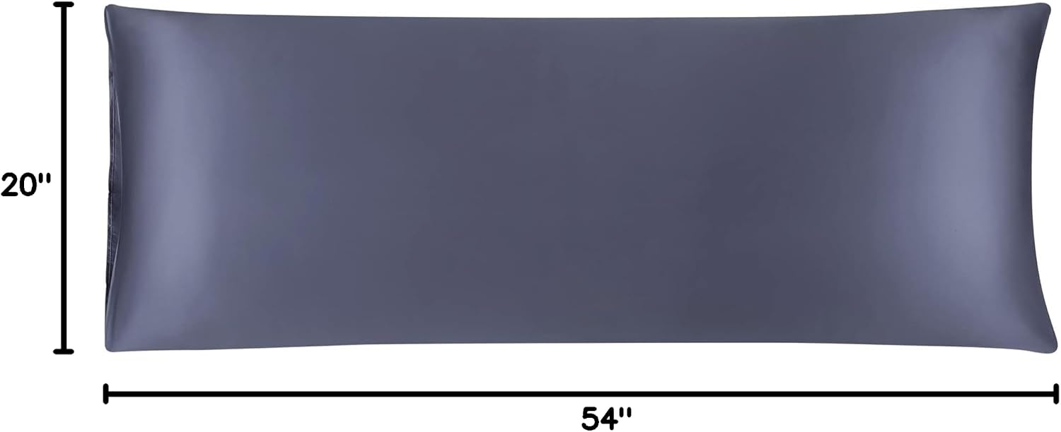 uxcell Body Pillow Cover 20x54 Inch Slate Gray Silky Satin Body Pillowcases for Hair and Skin Luxury Cooling Soft Smooth Washable
