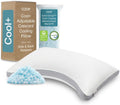 Coop Home Goods Cool+ Crescent Adjustable Pillow, King Size Plus Shaped Memory Foam Pillows with Cooling Gel, Neck Support, Back or Side…