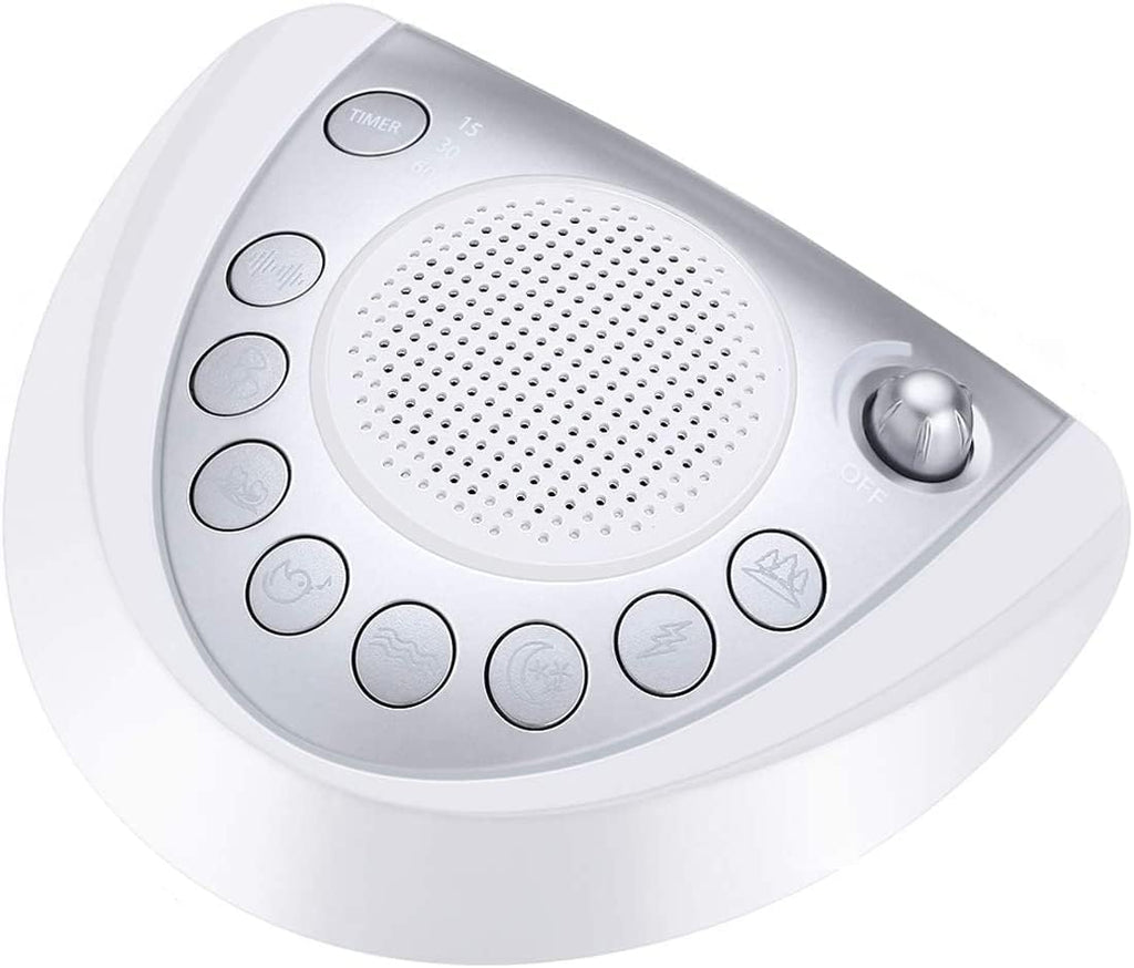Raynic White Noise Machine, Battery Powered Sound Machine, Portable Sleep Machine with 24 Natural Soothing Sounds, Timer, USB Port…