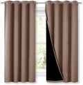 Nicetown Total Blackout Panels for Nursery, Super Soft, Heavy Duty and Thick Window Treatment Curtains 63 inches Long with Black Lined for…