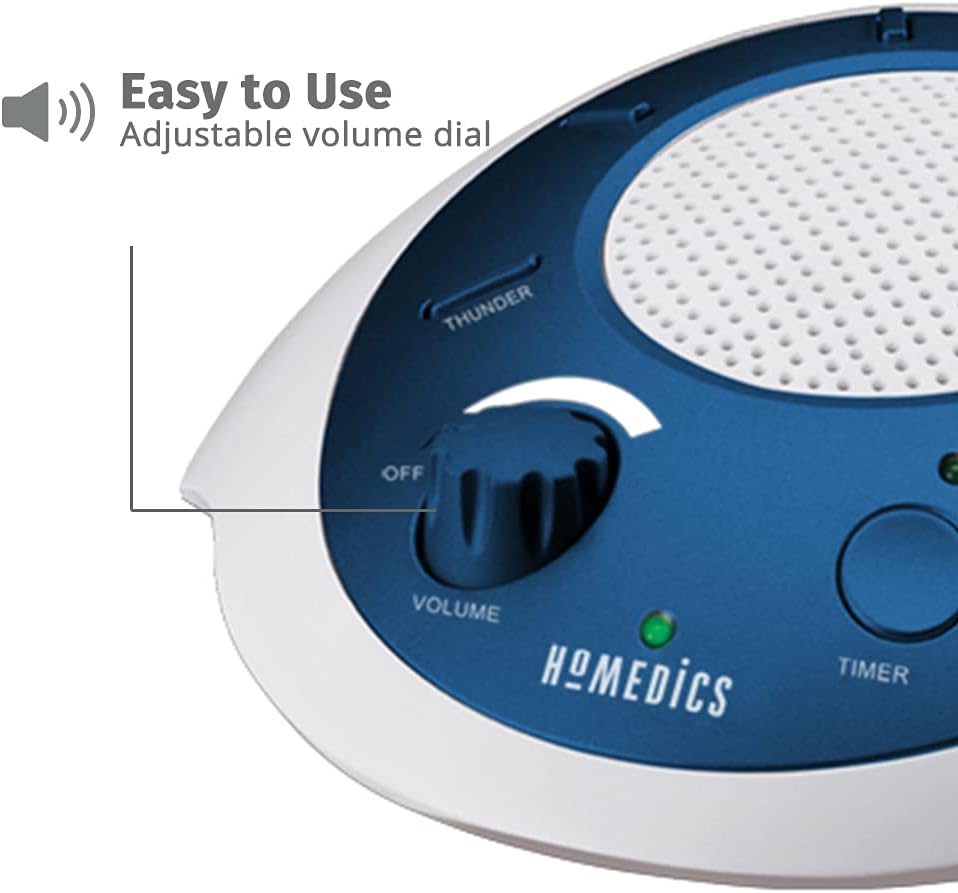 Homedics SoundSleep White Noise Sound Machine, Blue, Small Travel Sound Machine with 6 Relaxing Nature Sounds, Portable-Sound relaxation for…