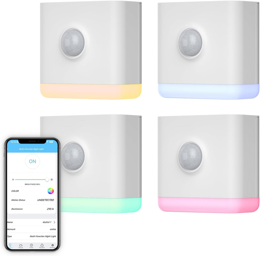 THIRDREALITY Multi-Function Night Light 4 Pack, Zigbee Repeater, 3-in-1 Combines a Motion Sensor, a Illumination Sensor and RGB Color…