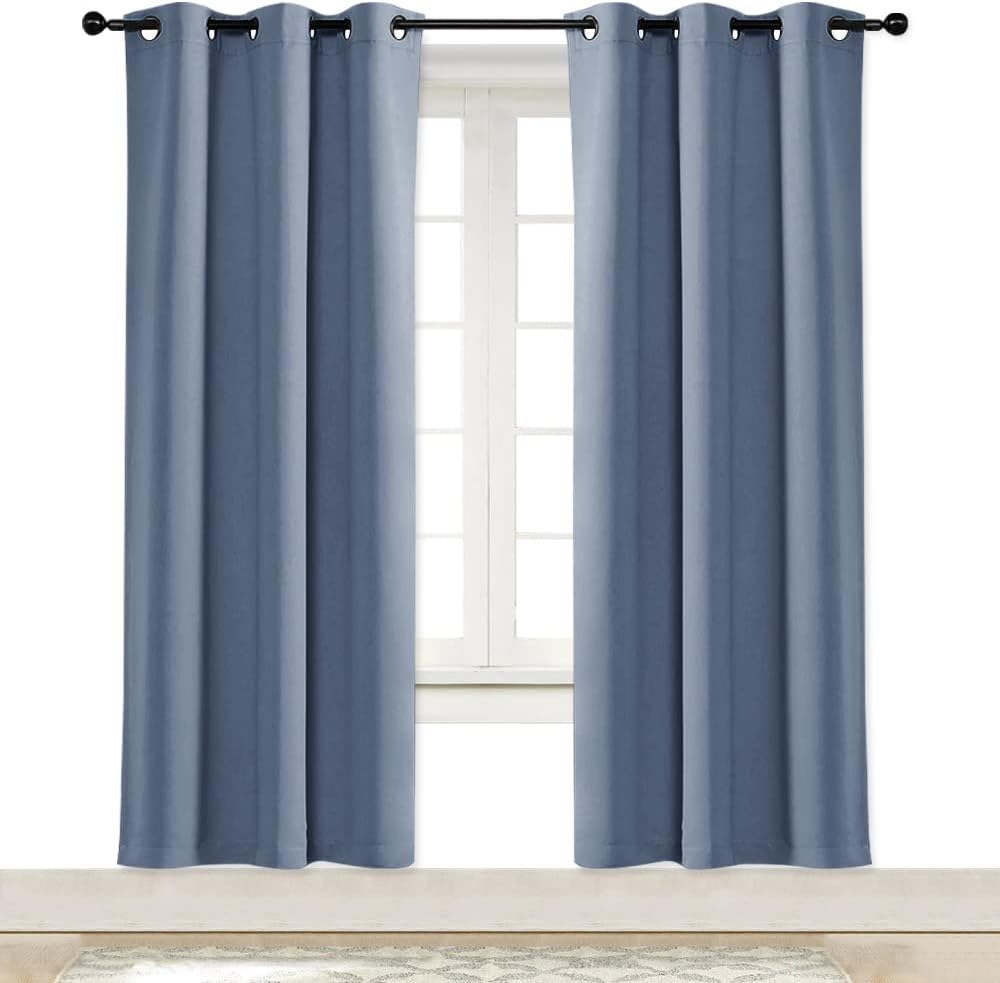 NICETOWN Kitchen Blackout Window Curtain Panel Home Fashion Thermal Insulated Solid Grommet Room Darkening Drape for Apartment (Stone…