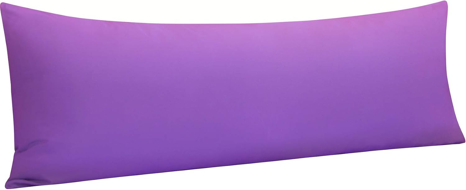 Ntbay Body Pillowcase - Brushed Microfiber 20x54 Pillowcase - Soft, Wrinkle-Free, Fade-Resistant, Stain-Resistant, Purple Body Pillow Cover…