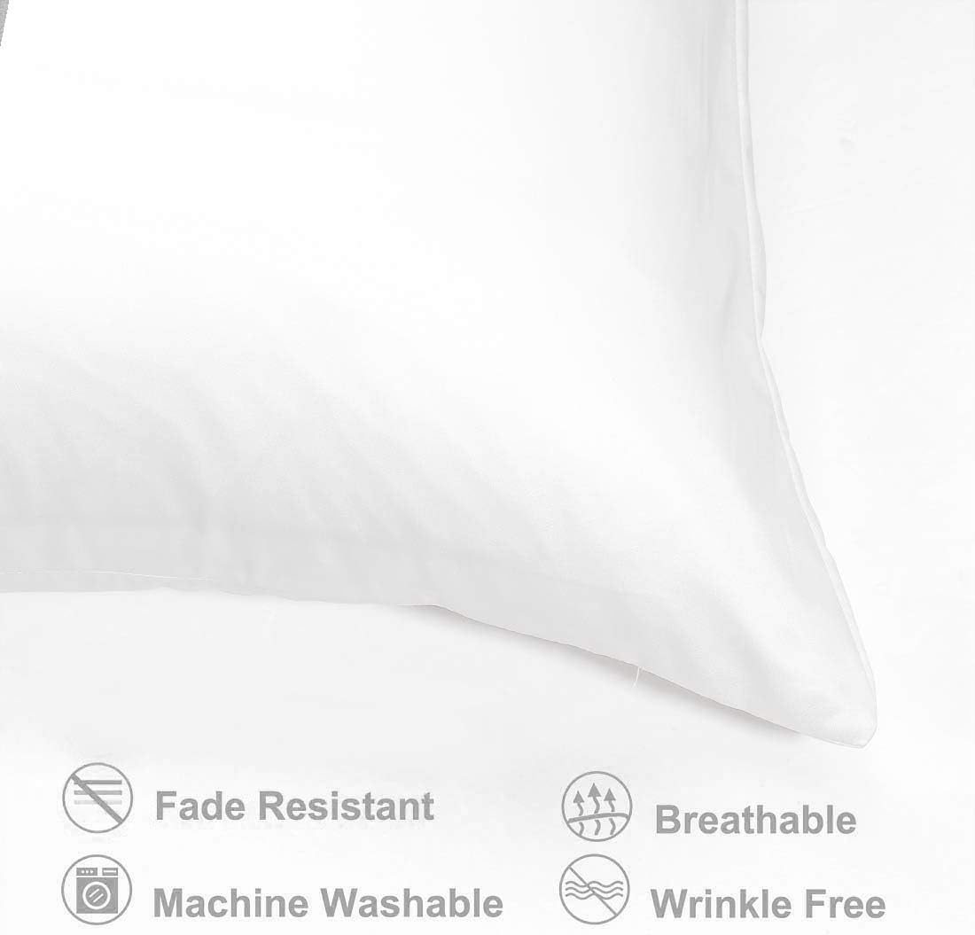 uxcell Queen Satin Pillowcase with Zipper, Super Soft and Luxury, Silky Pillow Cases Covers Set of 2, 21"x31", Snow White
