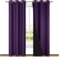 Nicetown Cold Blocking 100% Blackout Curtains with Black Liner Backing, Thermal Insulated Curtains for Living Room, Noise Reducing Drapes,…