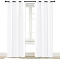 Nicetown Pure White Window Curtain and Drape, 1 Panel, 42 by 84, easy maintenance Solid Thermal Insulated Grommet Room Darkening Drapery…
