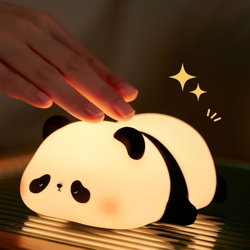 Cute Duck Lamp, Fun Lying Flat Duck Panda Night Light, LED Squishy Animal Novelty Lamp, Toddler Baby Night Light for Kids, Nursery Touch…