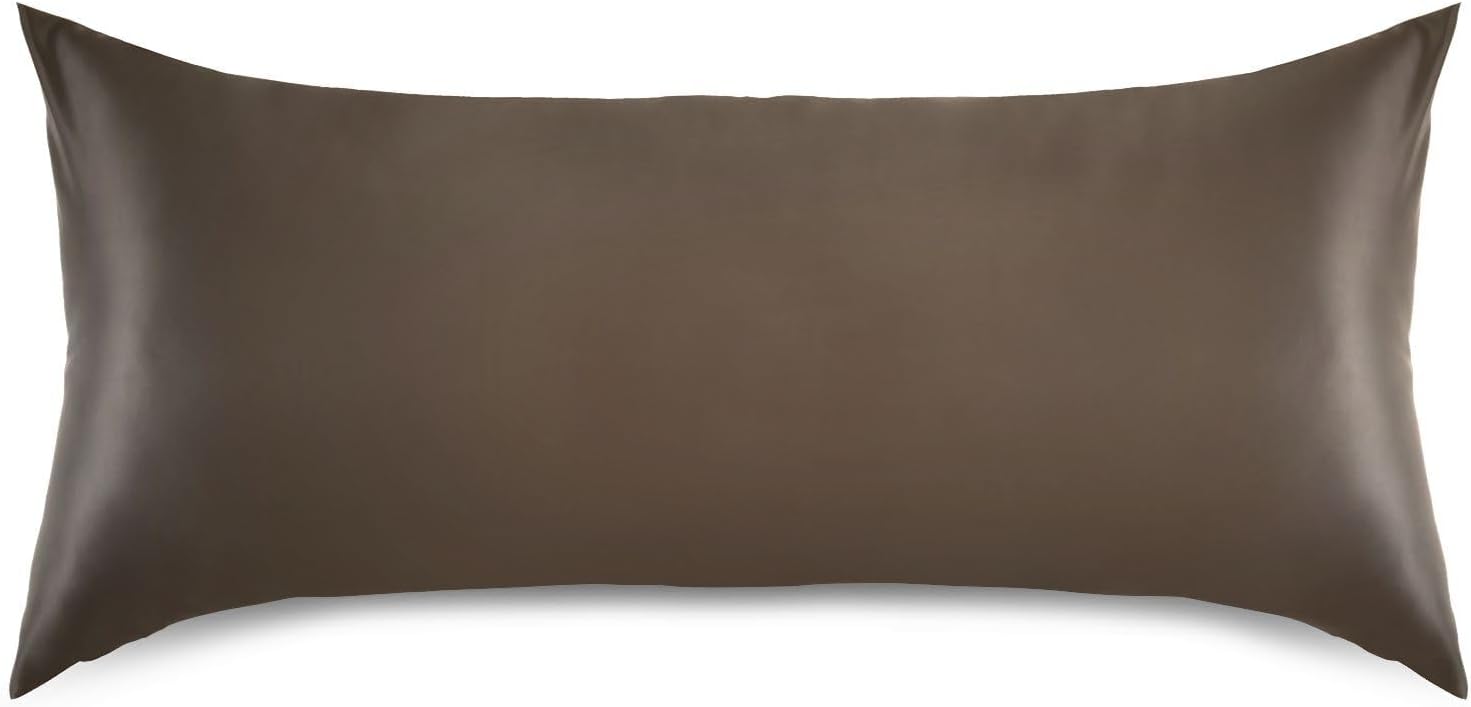 YETTASBIN Solid Color Satin Pillowcase, Soft Breathable Silk Pillow Case with Envelope Closure for Hair and Skin, King Size 40 x 20 Inch