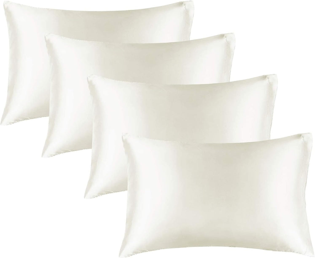 Bedelite Satin Pillowcase for Hair and Skin, Super Soft Similar to Silk Pillow Cases 4 Pack with Envelope Closure, Cooling Pillowcases for…