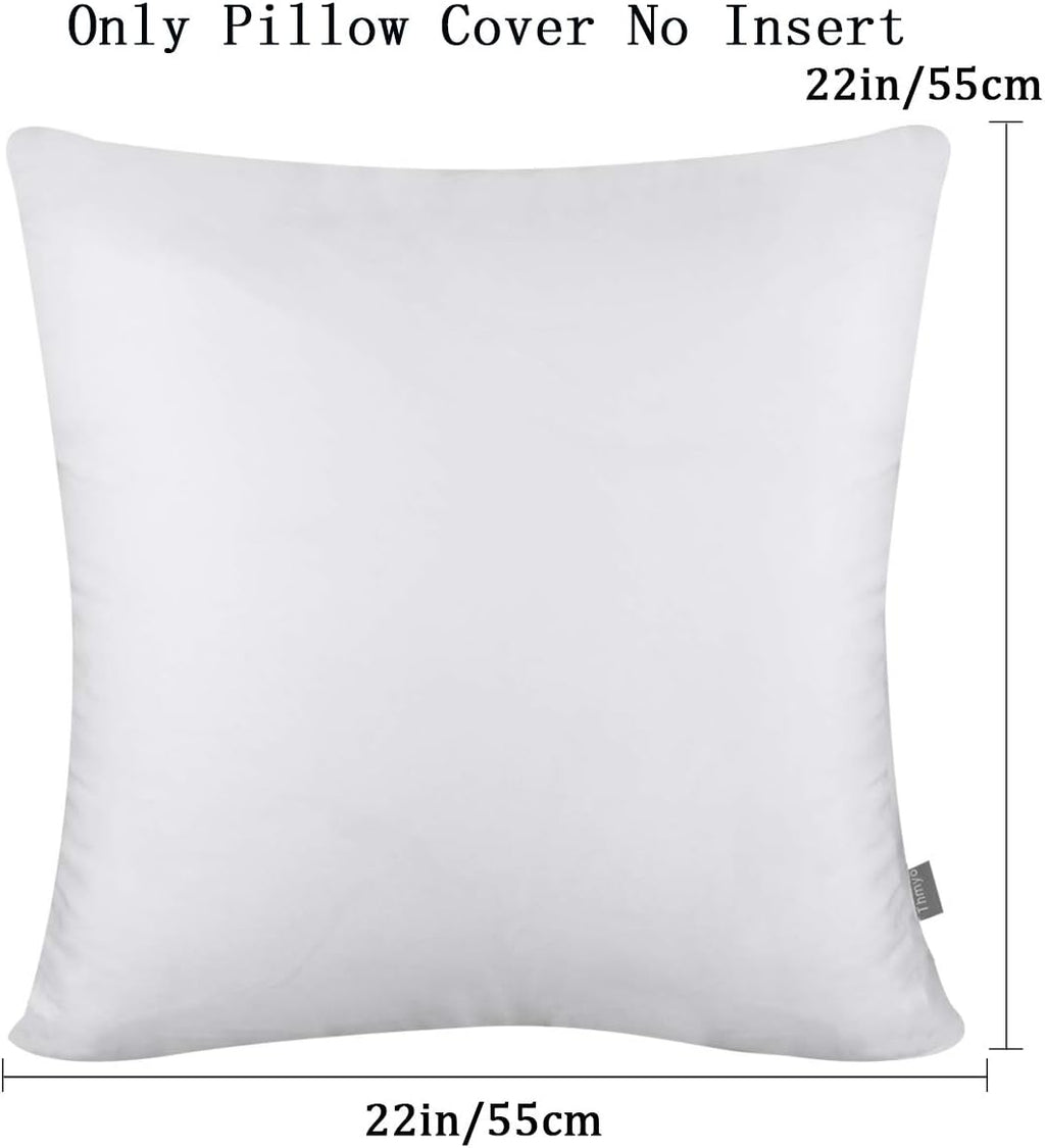 Thmyo 4-Pack 100% Cotton Comfortable Solid Decorative Throw Pillow Case, Square Cushion Cover Pillowcase Sublimation Blank Pillow Covers Va…