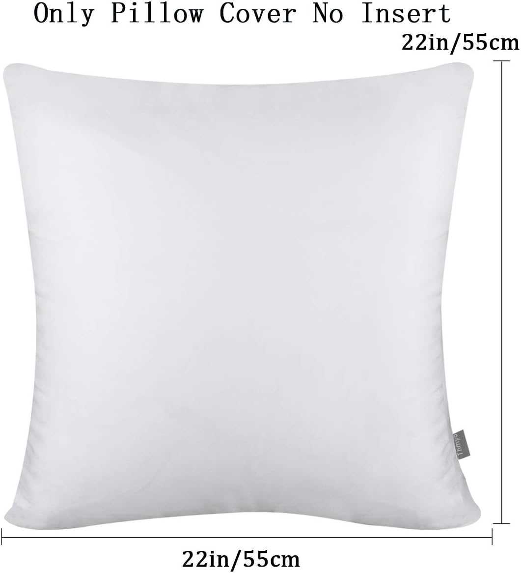 Thmyo 4-Pack 100% Cotton Comfortable Solid Decorative Throw Pillow Case, Square Cushion Cover Pillowcase Sublimation Blank Pillow Covers Va…