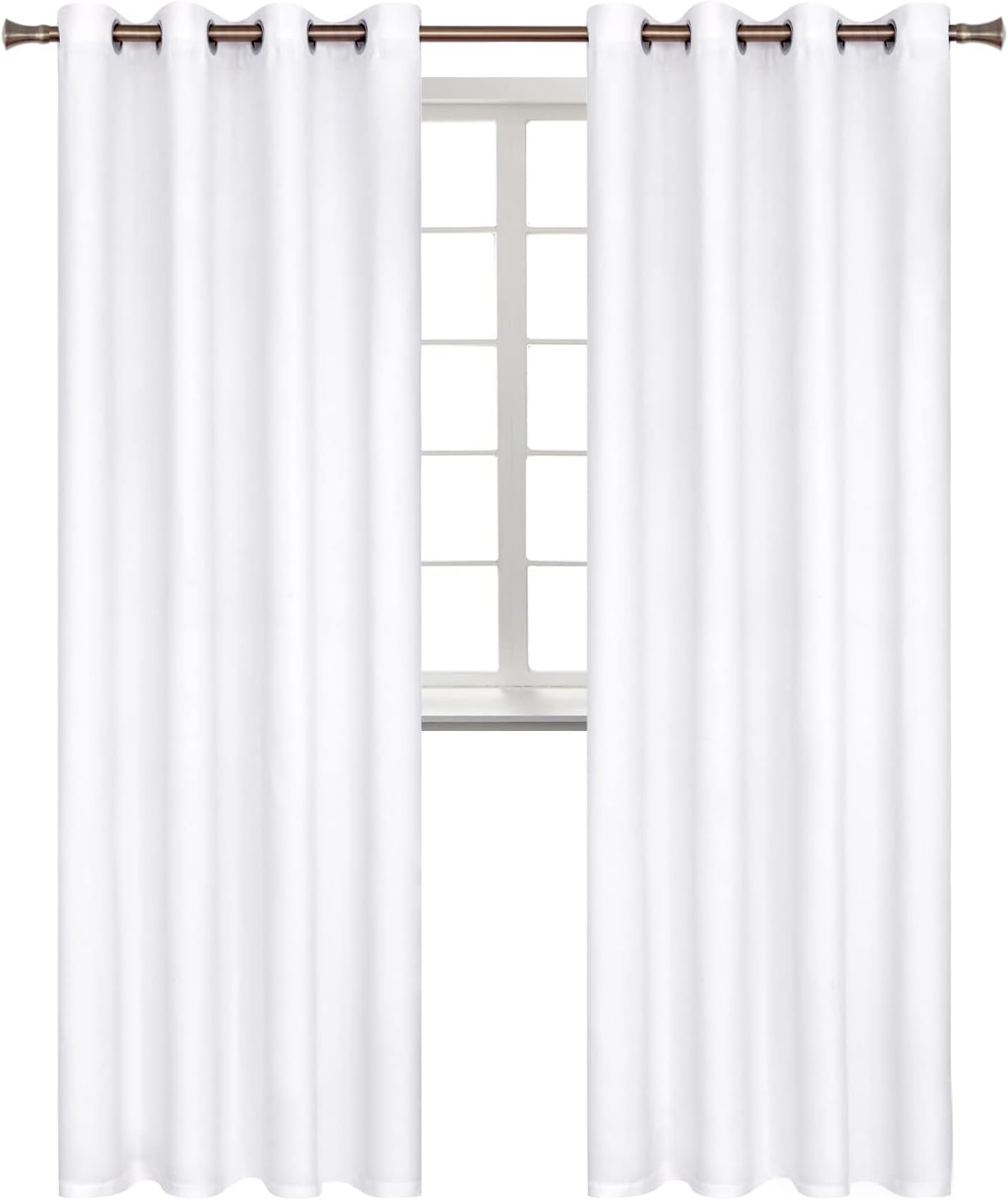 BGment Blackout Curtains - Grommet Thermal Insulated Room Darkening Bedroom and Living Room Curtains, Set of 2 Panels (52 x 108 Inch, Pure…
