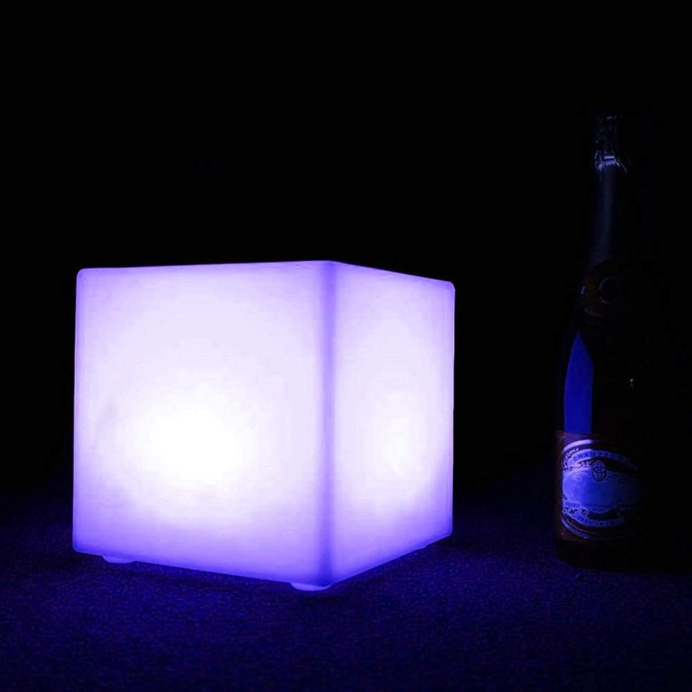 Mr.Go 10-inch Rechargeable LED Cube Light w/Remote, 16 RGB Colors & Dimmable LED Cube Lamp Night Light Mood Lamp, Ambient Decorative L…