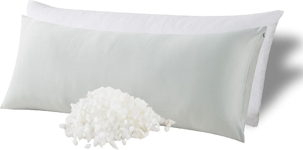 WhatsBedding Memory Foam Body Pillow with Zippered Cooling Cover, Full Body Pillow for Adults, Long Pillow for Sleeping, Fluffy…