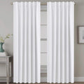 H.VERSAILTEX Back Tab White Curtains 102 Inch Long for Living Room, Rod Pocket Room Darkening Thermal Insulated Light Blocking…