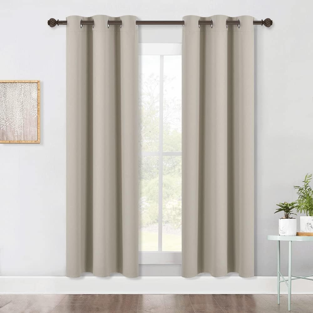 NICETOWN Modern Blackout Curtains Noise Reducing, Thermal Insulated and Privacy Room Darkening Drape Panels for Boy's Guest Room Door…