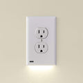 2 Pack - SnapPower GuideLight [For Duplex Outlets] - Replaces Plug-In Night Light - Electrical Receptacle Wall Plate With LED Night…