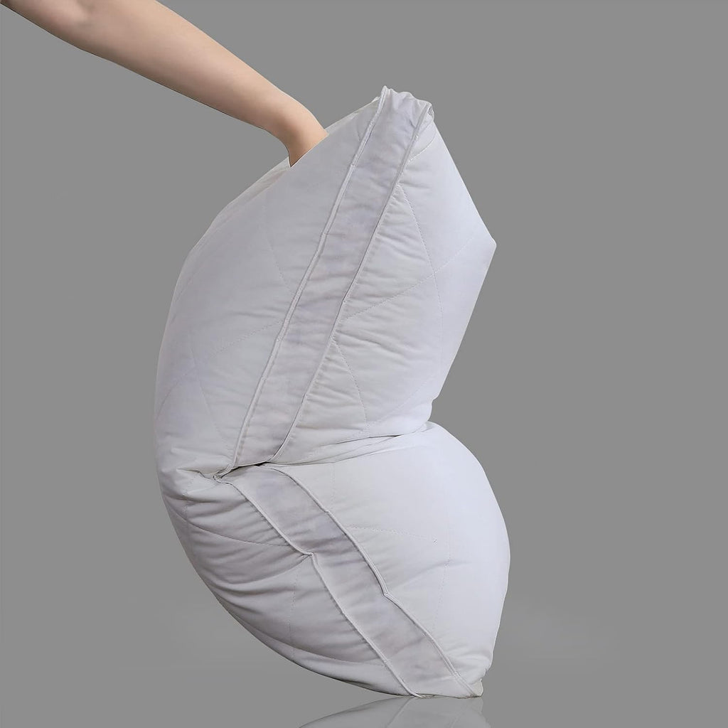 Three Geese Pack of 2 White Goose Feather Polyester Bed Pillows Queen/Standard Size- Soft 600 Thread Count 100% Cotton, Medium Firm, Soft…