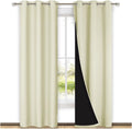 Nicetown Room Warming Blackout Curtains 80 inches Long, Full Light Blocking Drapes with Black Liner for Nursery, Thermal Insulated Draperie…