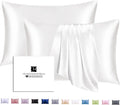 Ravmix Silk Pillow Cases 2 Pack with Zipper, 21momme Mulberry Silk Pillowcase for Hair Skin, Soft Smooth Breathable Cool Pillow Cover for B…
