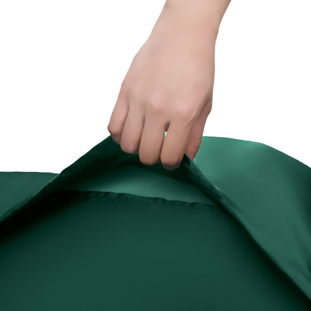 Homiest Blackish Green Satin Pillowcase for Hair and Skin, Standard Size Pillow Covers Luxury & Ultra Soft Pillow Cases Set of 2, Cooling…