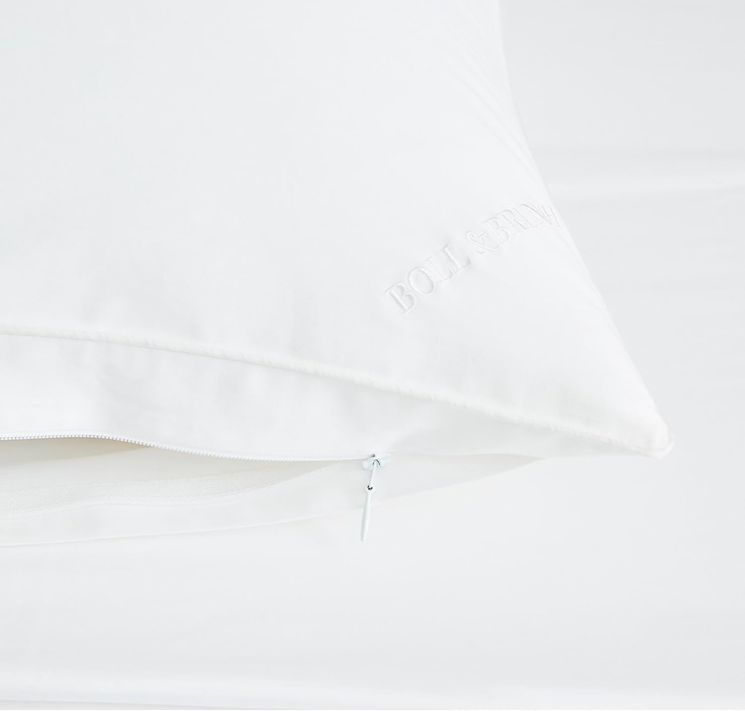 Boll & Branch Pillow Protector - Standard Size Pillows, White Cover - 1 Protector Included - Zipper Closure, Hypoallergenic, Soft…