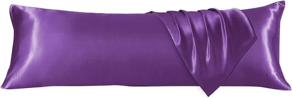 Huxmeyson Body Pillow with Satin Pillowcase, Body Pillow for Adults, Removable Cover, (20"x54") 1 count