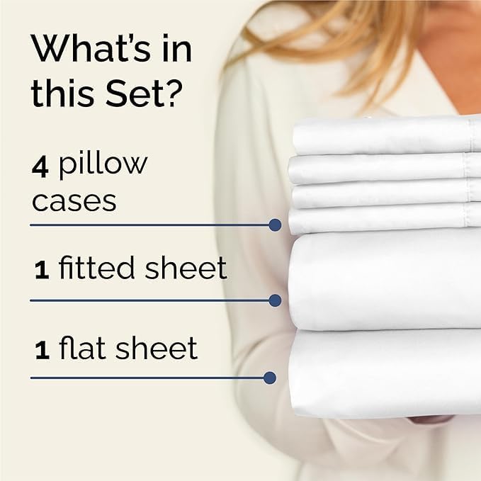Queen 6 Piece Sheet Set - Comfy, Breathable & Cooling - Hotel Luxury Bedding for Women, Men, Kids, Teens and Children - 1 Flat & 1 Fitted…